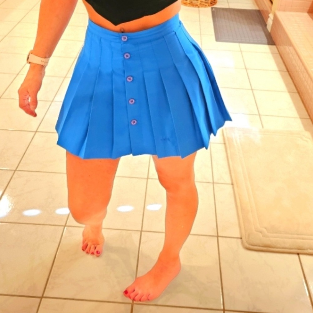 Blue Pleated Women's Skirt